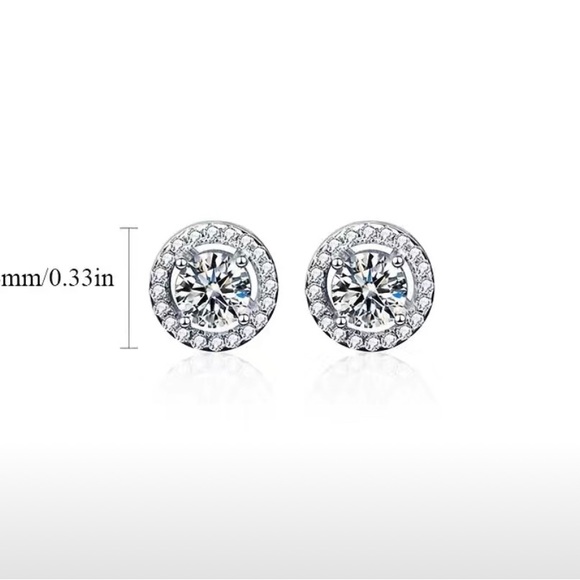 💎New Moissanite Diamond Halo Earrings - Picture 4 of 11
